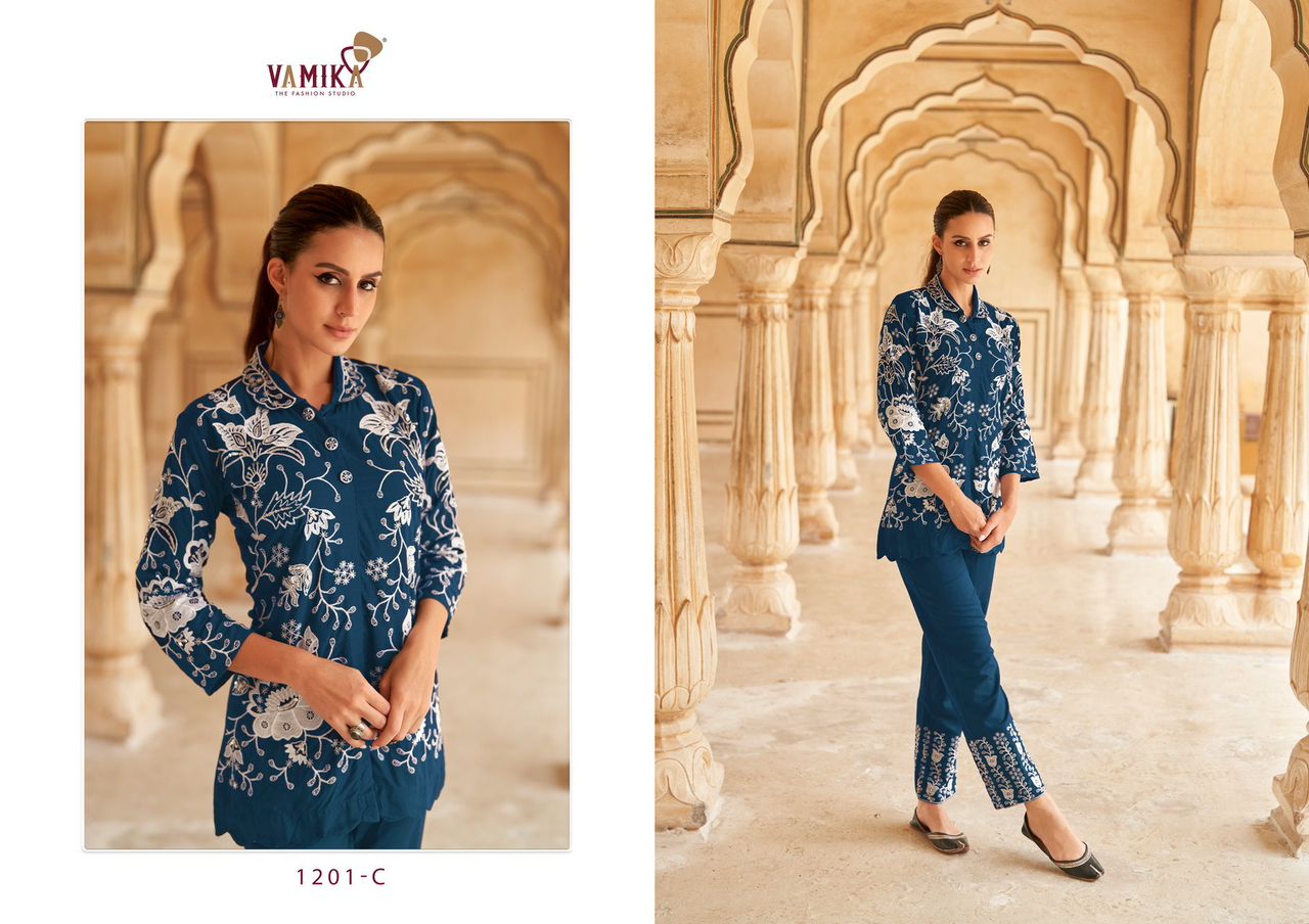 Veronica By Vamika Ladies Top With Pant Western Catalog